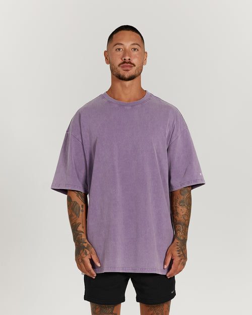 MENS OVERSIZED TEE - WASHED LILAC
