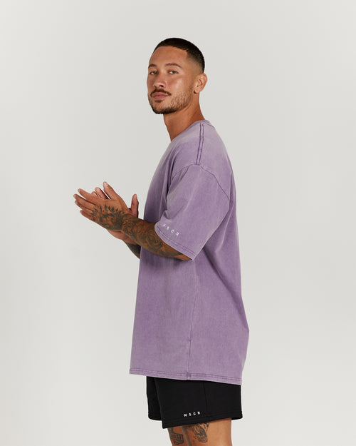 MENS OVERSIZED TEE - WASHED LILAC