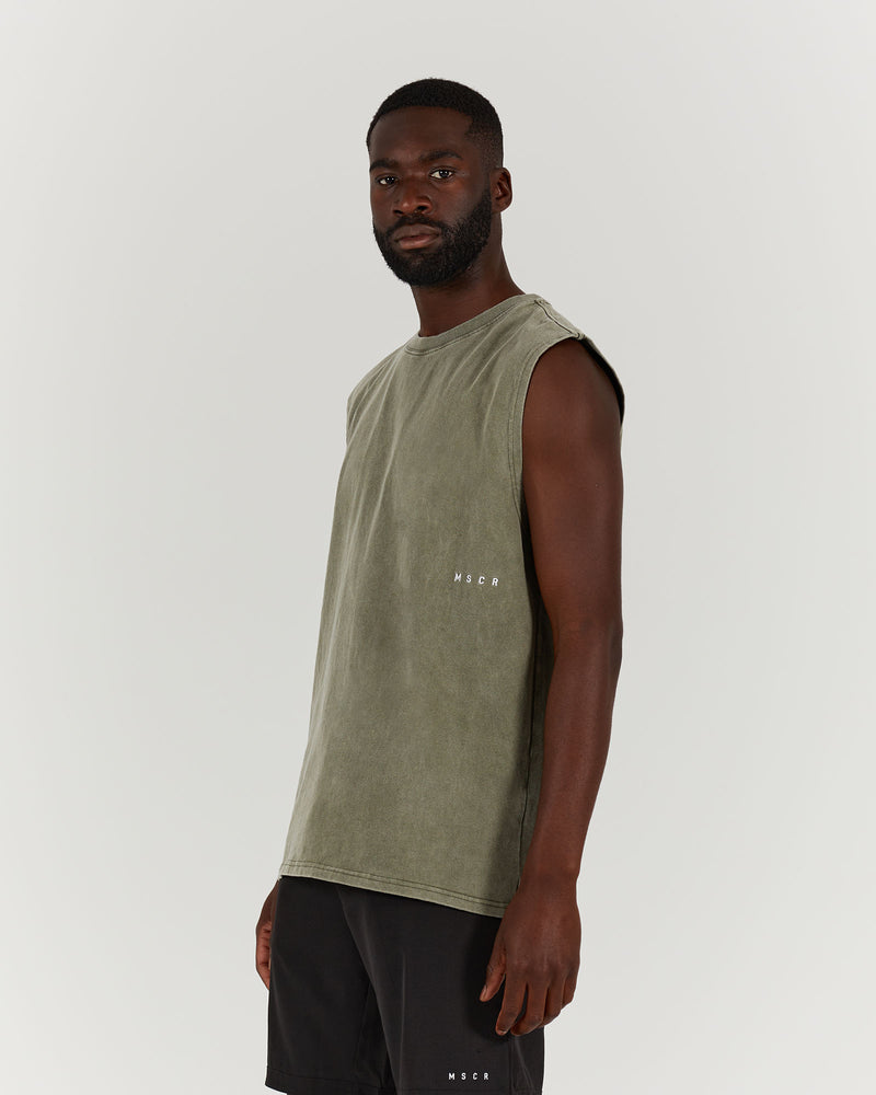 MEN'S OVERSIZED TANK - WASHED KHAKI