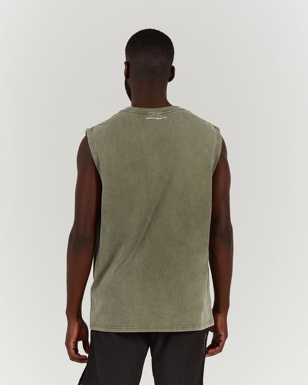 MEN'S OVERSIZED TANK - WASHED KHAKI