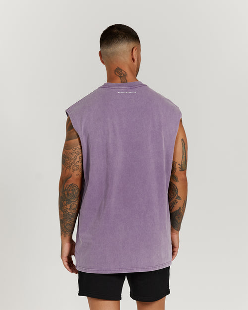 MEN'S OVERSIZED TANK - WASHED LILAC