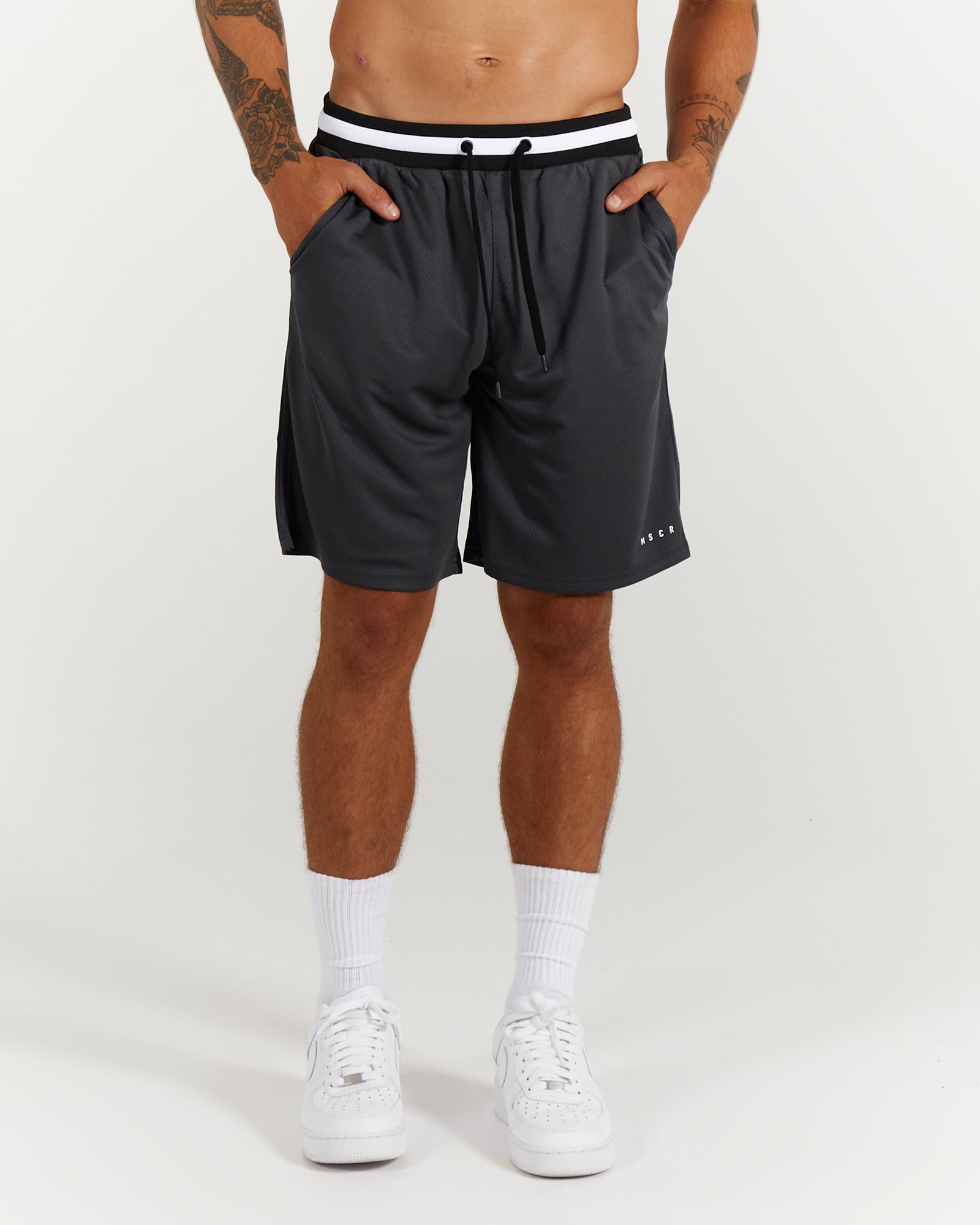 COURTSIDE SHORTS - CHARCOAL – MUSCLE REPUBLIC