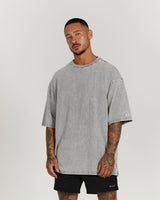 MENS HEAVY OVERSIZED TEE - FADED GREY TIMELESS