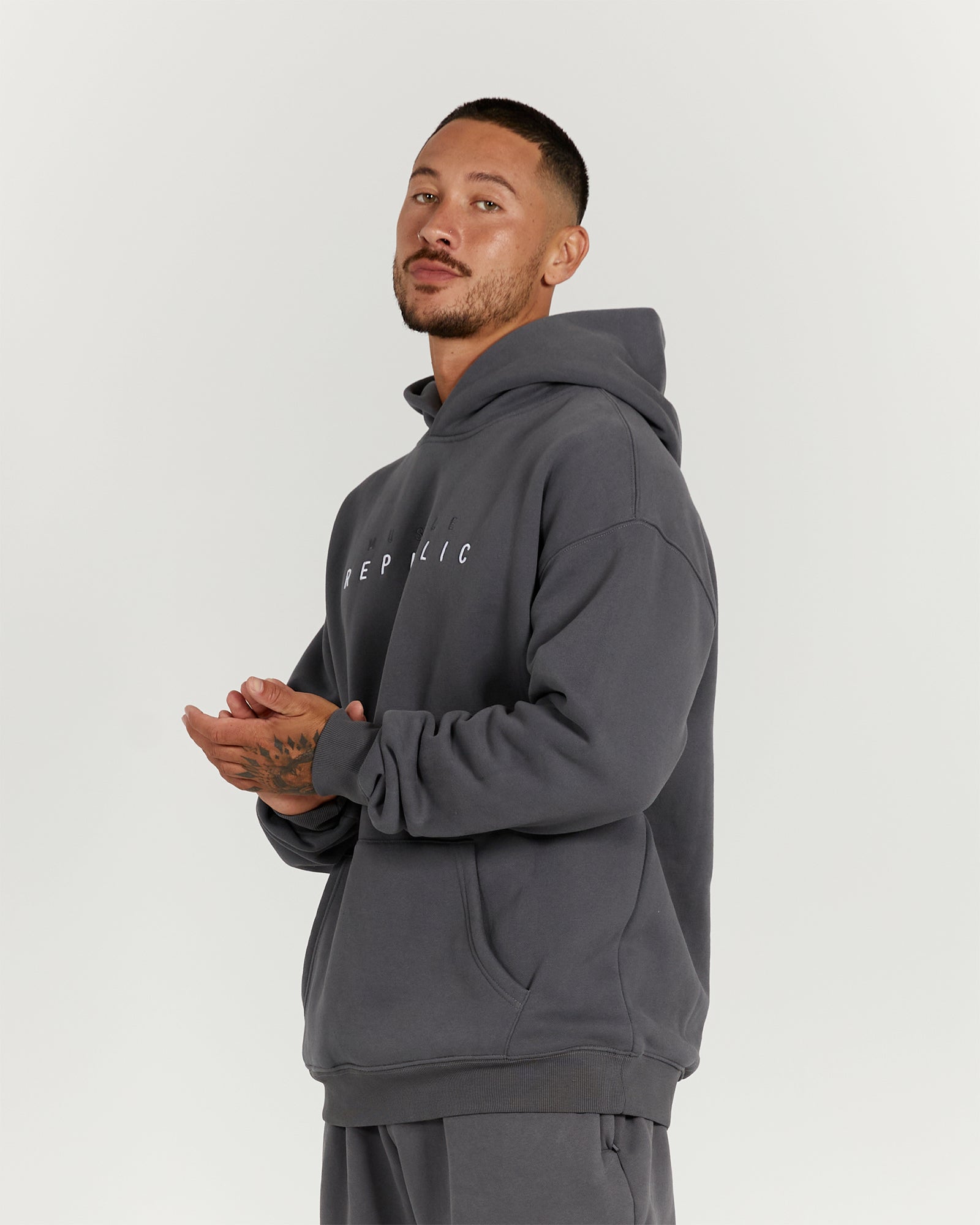 CLASSIC HOODIE - MINERAL – MUSCLE REPUBLIC