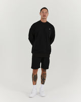 UNWIND CREW JUMPER - BLACK