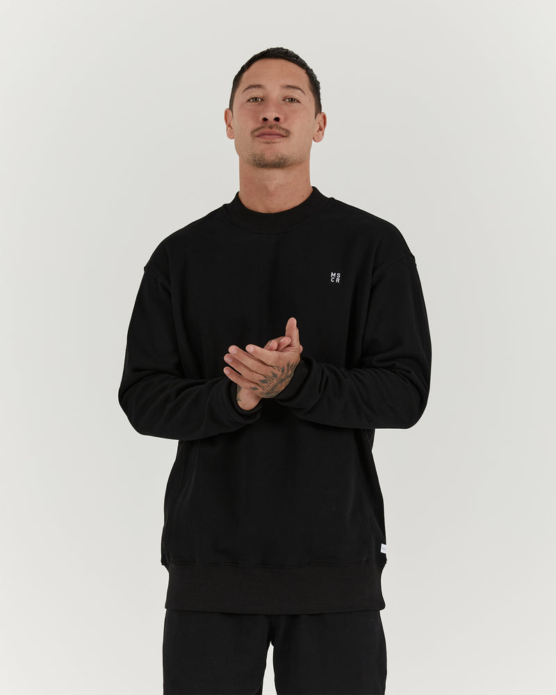 UNWIND CREW JUMPER - BLACK