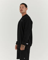 UNWIND CREW JUMPER - BLACK