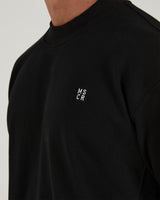 UNWIND CREW JUMPER - BLACK