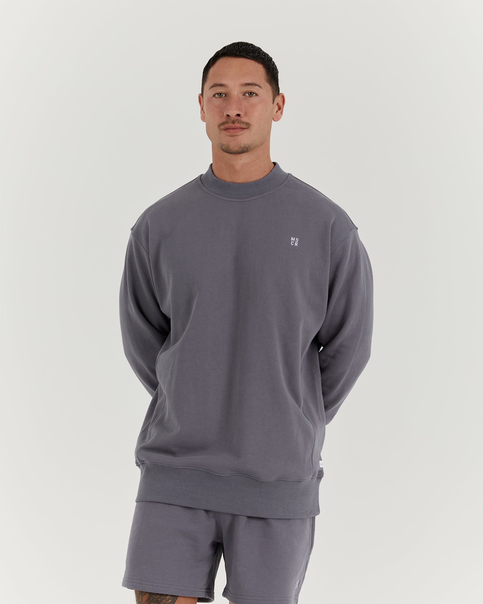 UNWIND CREW JUMPER - SHADOW – MUSCLE REPUBLIC