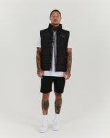 STAPLE PUFFER VEST - BLACK