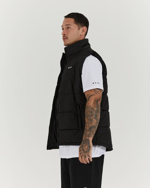 STAPLE PUFFER VEST - BLACK