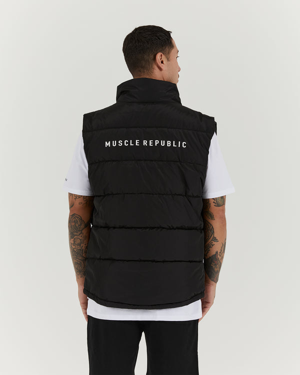 STAPLE PUFFER VEST - BLACK