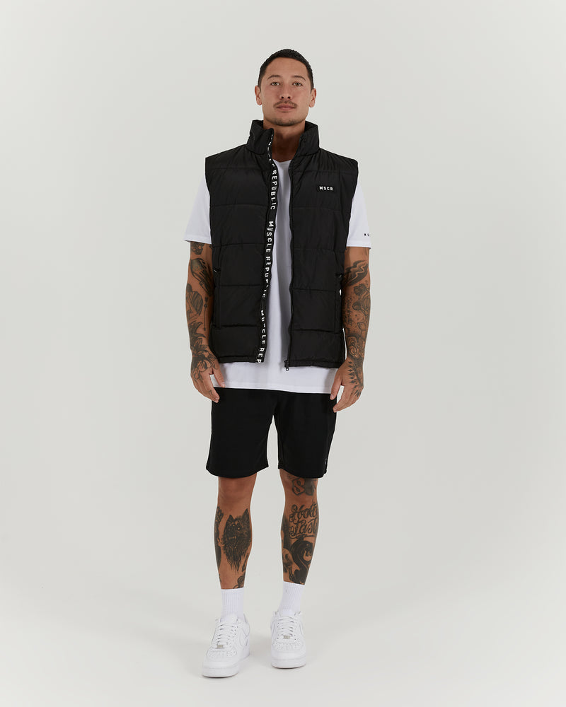 STAPLE PUFFER VEST - BLACK