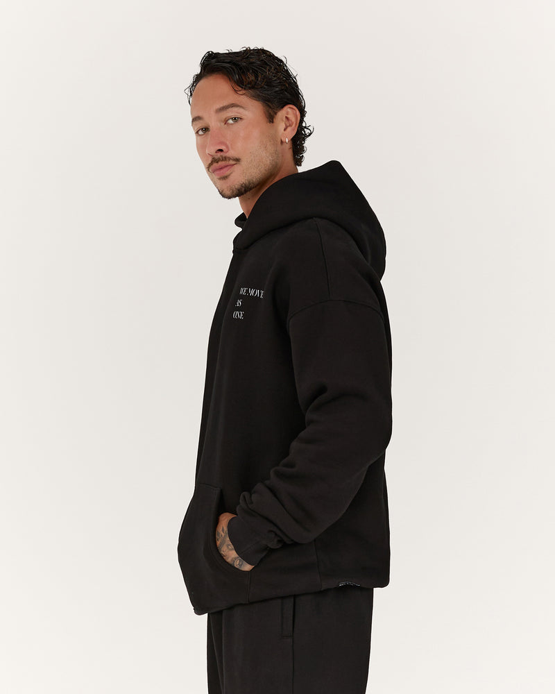 MENS WE MOVE AS ONE HOODIE - BLACK