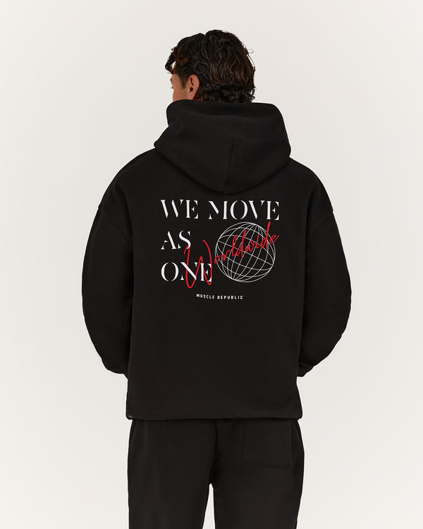 MENS WE MOVE AS ONE HOODIE - BLACK