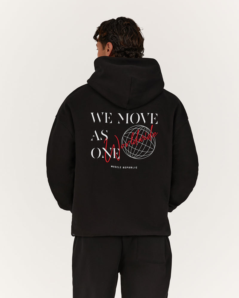 MENS WE MOVE AS ONE HOODIE - BLACK