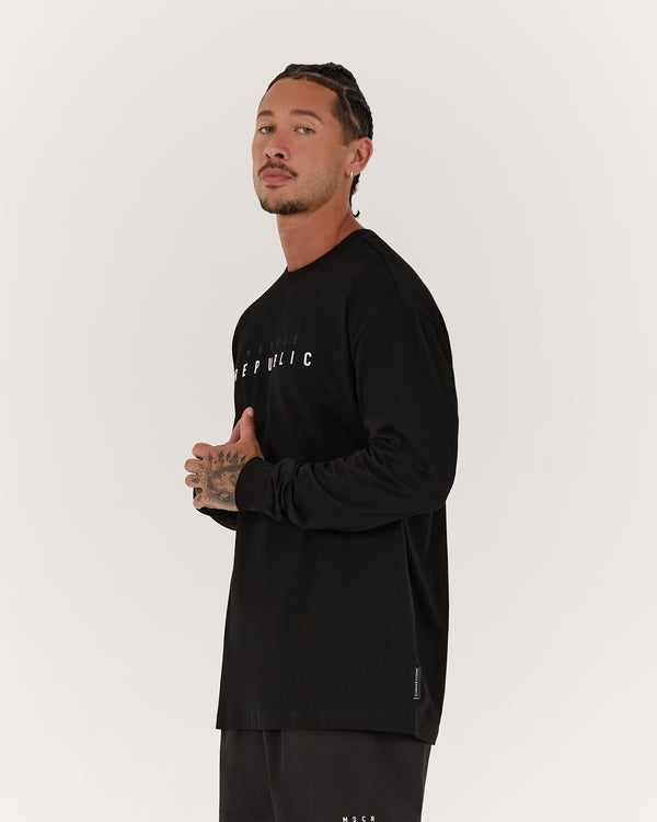 CLASSIC TONAL LONG SLEEVE TEE - BLACK