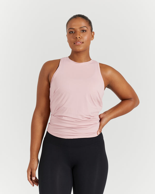 LUXE TIE BACK TANK - PINK