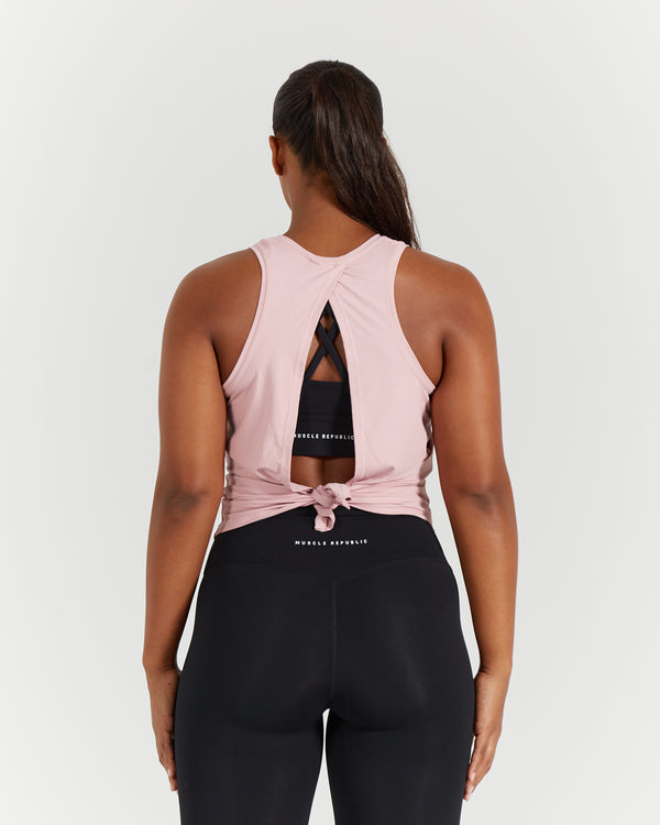 LUXE TIE BACK TANK - PINK