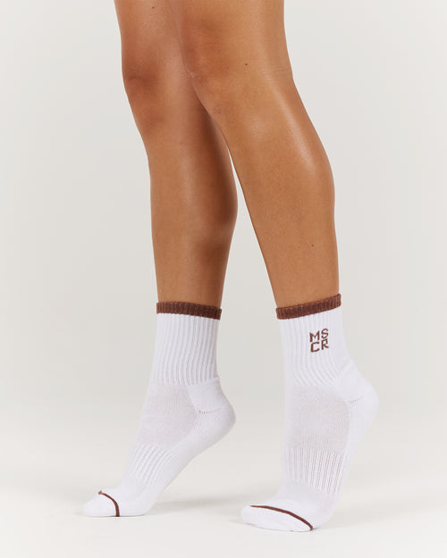 MSCR CONTRAST TUBE SOCKS - TOFFEE