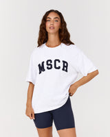 BOXY TEE - SNOW GREY MSCR COLLEGIATE
