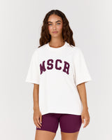 BOXY TEE - OFF WHITE MSCR COLLEGIATE