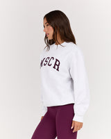 CLASSIC CREW JUMPER - SNOW GREY BEET MSCR COLLEGIATE