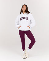 OVERSIZED HOODIE - SNOW GREY BEET MSCR COLLEGIATE