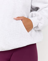 OVERSIZED HOODIE - SNOW GREY BEET MSCR COLLEGIATE