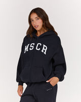 OVERSIZED ZIP UP HOODIE - MIDNIGHT NAVY MSCR COLLEGIATE