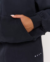 OVERSIZED ZIP UP HOODIE - MIDNIGHT NAVY MSCR COLLEGIATE