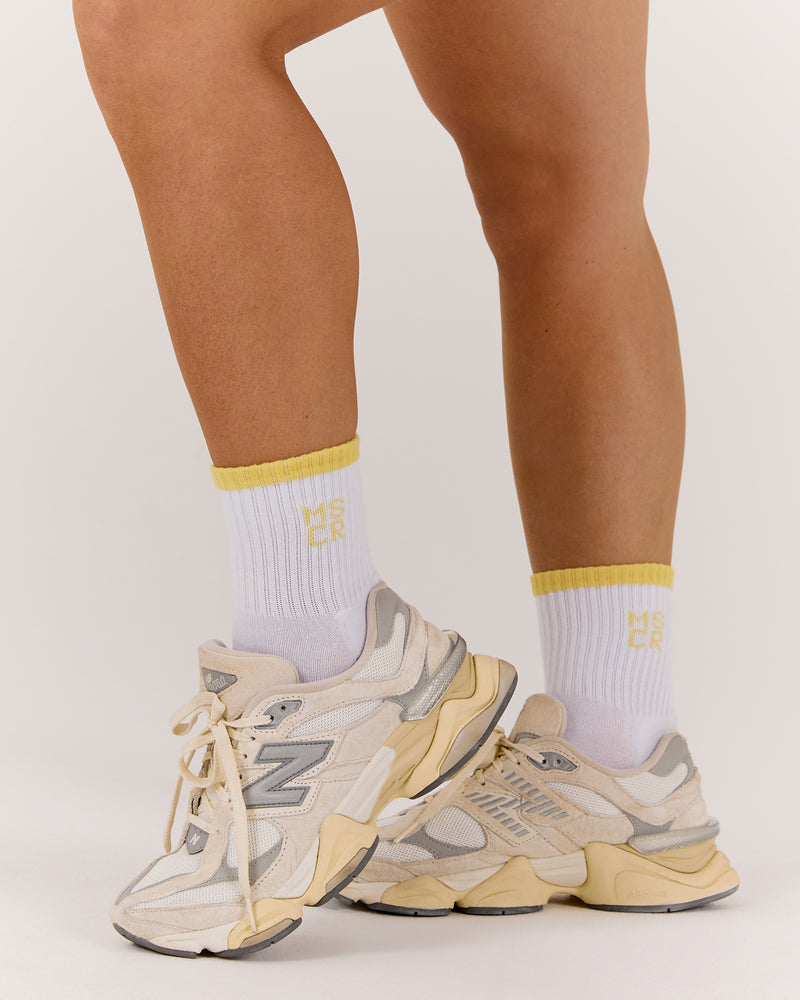 MSCR CONTRAST TUBE SOCKS - LEMON