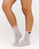 MSCR DOUBLE LAYER CREW SOCKS - PEWTER LIGHT BLOOM