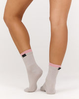 MSCR DOUBLE LAYER CREW SOCKS - PEWTER LIGHT BLOOM