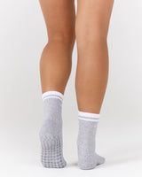MSCR GRIP SOCKS - GREY MARLE WHITE