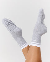 MSCR GRIP SOCKS - GREY MARLE WHITE