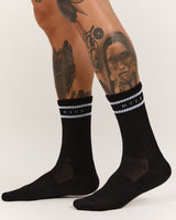 MEN'S MSCR STRIPE SOCKS - BLACK