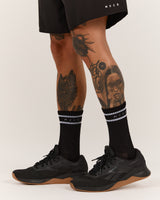 MEN'S MSCR STRIPE SOCKS - BLACK