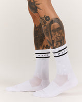 MEN'S MSCR STRIPE SOCKS - WHITE