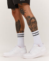 MEN'S MSCR STRIPE SOCKS - WHITE