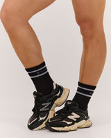 MSCR STRIPE TUBE SOCKS - BLACK