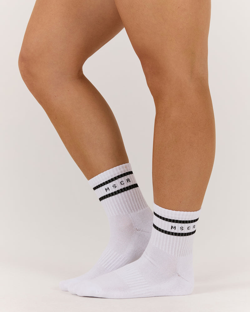 MSCR STRIPE TUBE SOCKS - WHITE