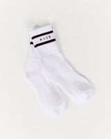 MSCR STRIPE TUBE SOCKS - WHITE RAISIN