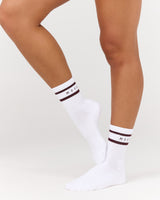 MSCR STRIPE TUBE SOCKS - WHITE RAISIN