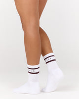 MSCR STRIPE TUBE SOCKS - WHITE RAISIN