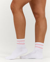 MSCR STRIPE TUBE SOCKS - WHITE BLOSSOM