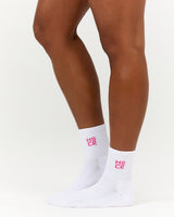 MSCR TUBE SOCKS - WHITE PINK