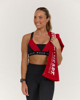 MOVE WITH HEART GYM TOWEL - REP RED
