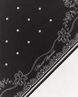 SCRIPT FLORAL BANDANA - BLACK