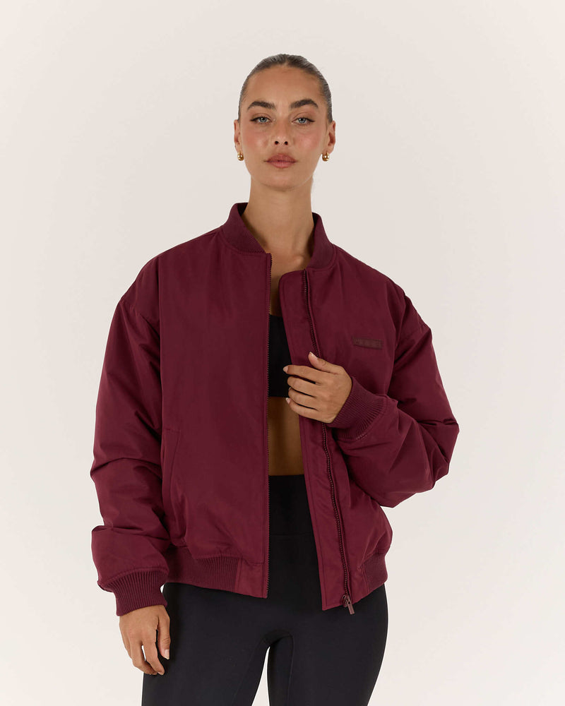 REBOUND BOMBER JACKET - BURGUNDY